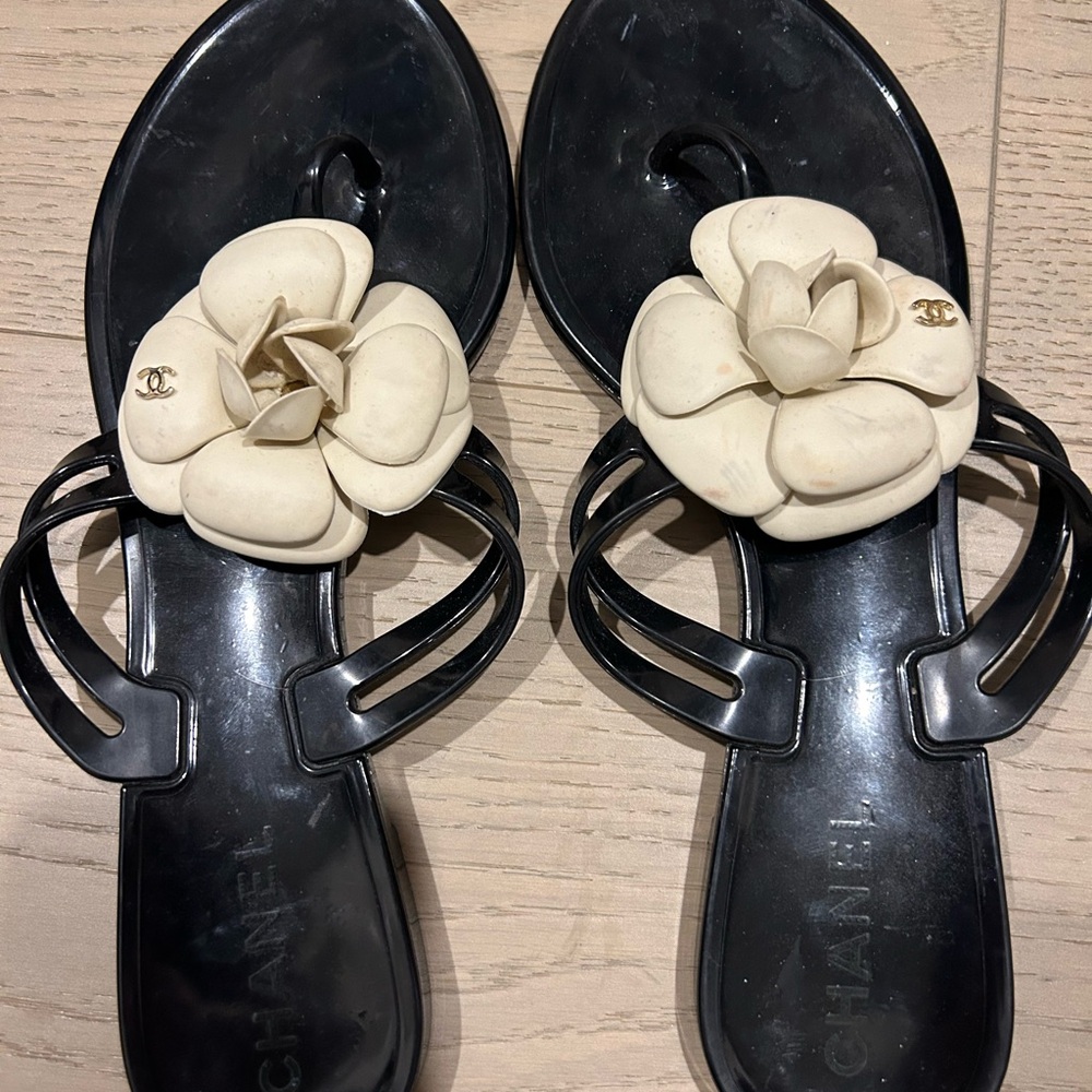 Authentic Chanel jelly sandals